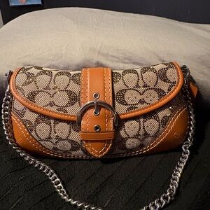 Coach soho flap Signature Clutch with Chain